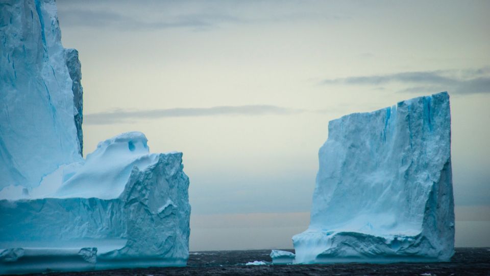 Ice in the antartic.