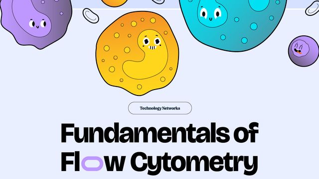 Smiling cell cartoons floating above the infographic title and company name. 