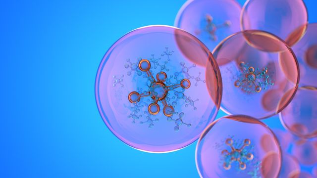 A picture depicting proteins within a cell.  